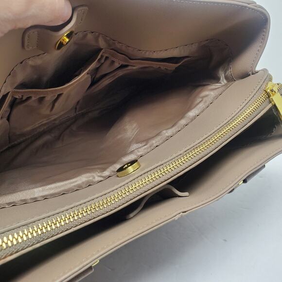 Joy Mangano Taupe Leather large structured handbag Great condition - Picture 6 of 11